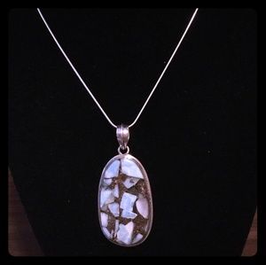 Oval Laramir Copper Oronite Silver Necklace